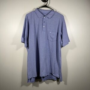 B Draddy Collection Blue Striped Pima Cotton Polo Shirt Mens‎ Size L